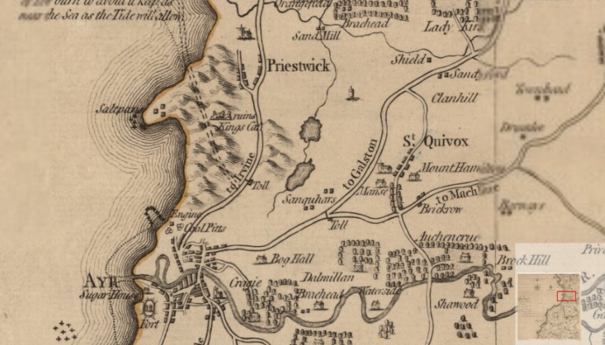 Prestwick Toll - 1775 Armstrong Map