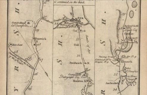 Prestwick Toll - 1776 Taylor Map